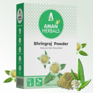 aman-herbals-100-pure-and-natural-bhringraj-powder-for-hair-growth-100gm-preservative-free